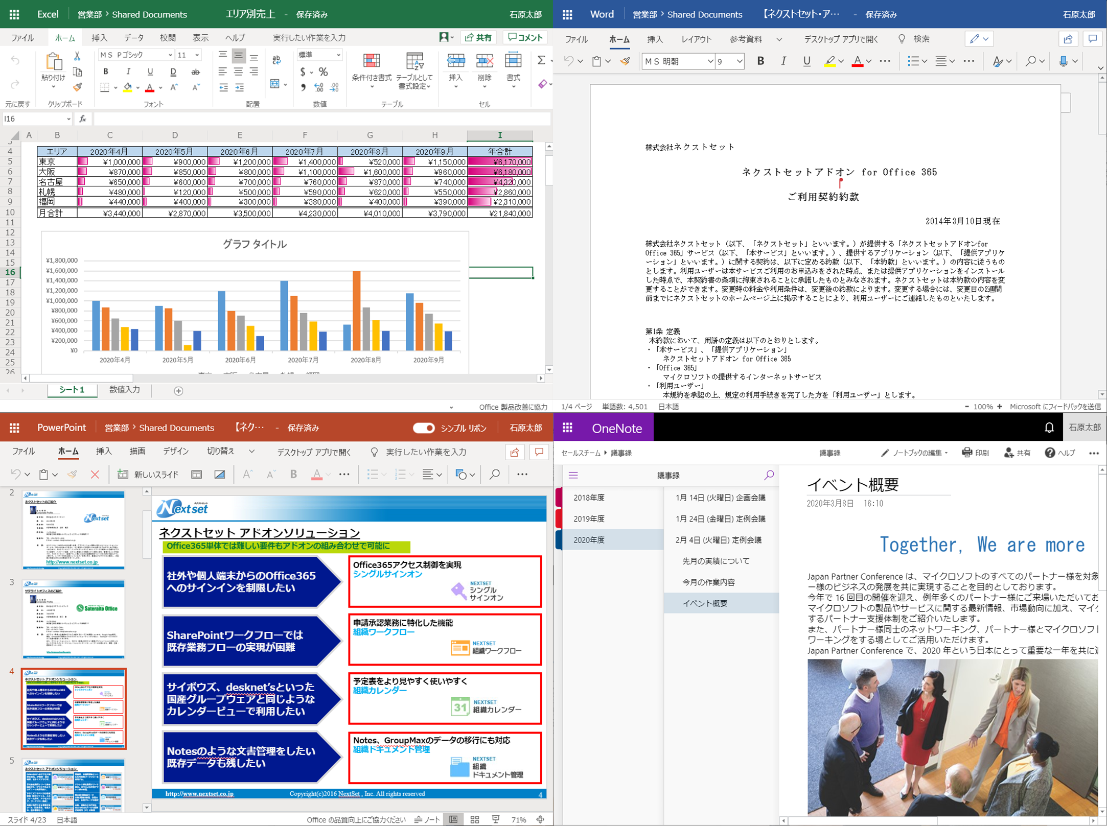 Office OnlineでブラウザからExcel、Word、PowerPoint、OneNoteを直接操作可能