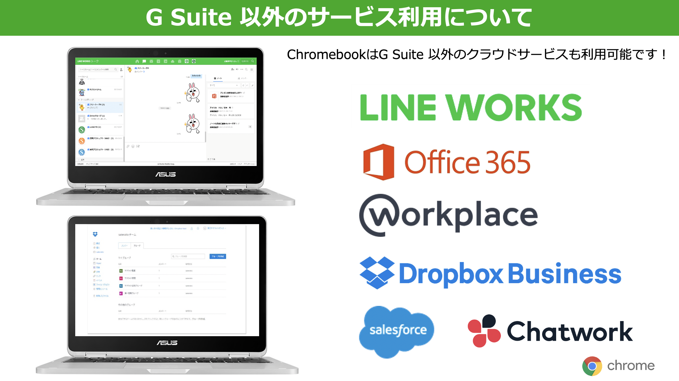 Google Workspace 以外のサービス利用について